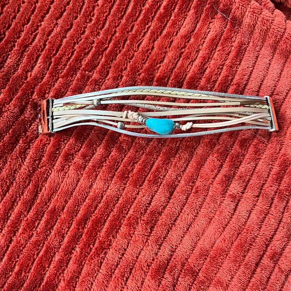Silver magnetic bracelet with Turquoise Stone